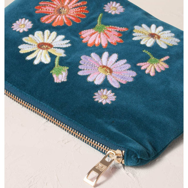 Wildflower Mini Pouch-  Rich Blue