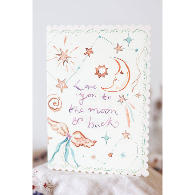 To The Moon & Back Scallop Card