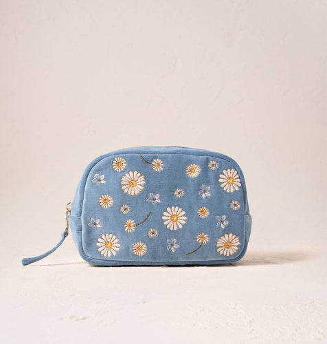 Daisy Dream Velvet Makeup Bag