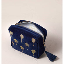 Load image into Gallery viewer, Gold Palm Tree Velvet Wash Bag