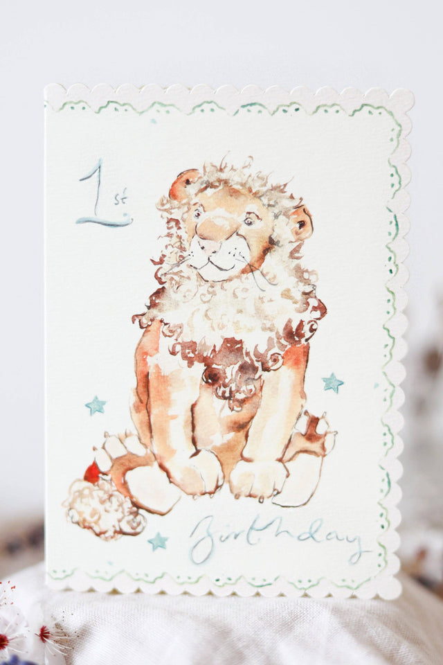 1st Birthday Lion Card