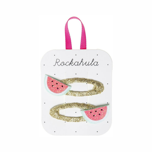 Glitter Watermelon Hair Clips
