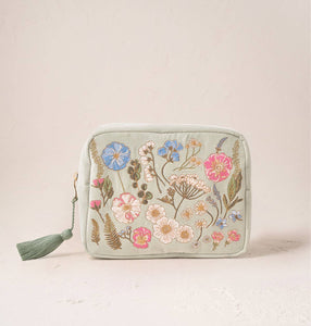 Pressed Flowers Velvet Wash Bag