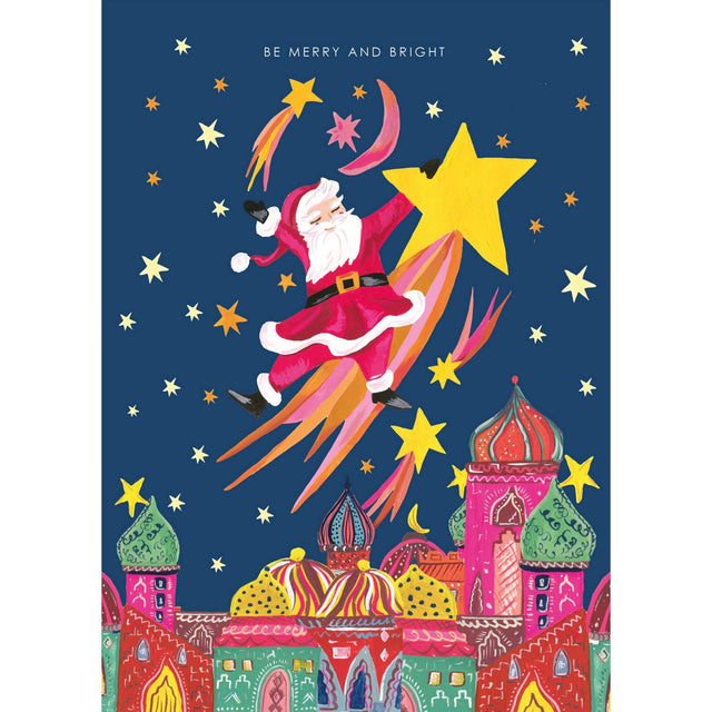 Santa Shooting Star Christmas Card