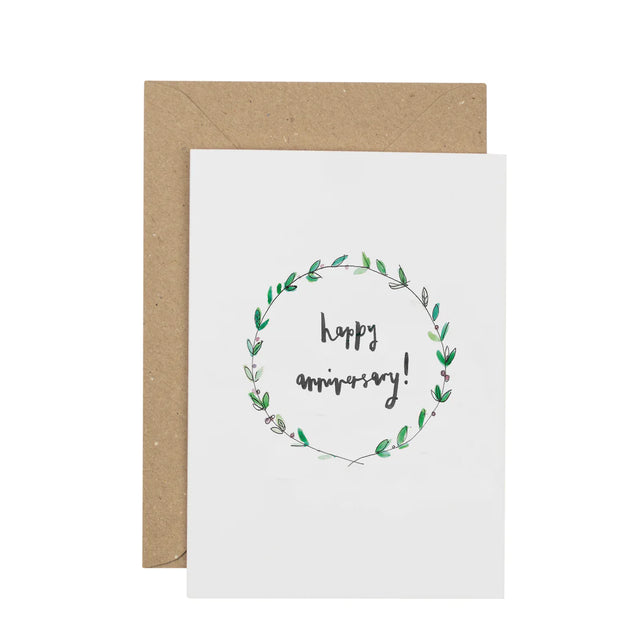 Anniversary Foliage Wreath Card