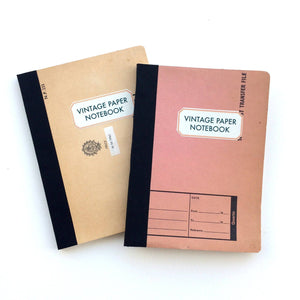 Vintage Paper Notebook - Assorted Colours