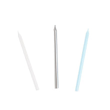 Load image into Gallery viewer, Blue &amp; Silver Long Birthday Candles