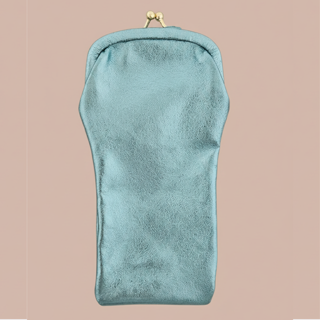 Turquoise Leather Glasses Case