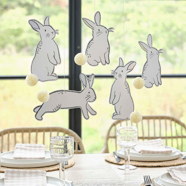 Easter Bunny Honeycomb Hanging Decorations