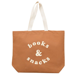 Tan Books & Snacks Bag