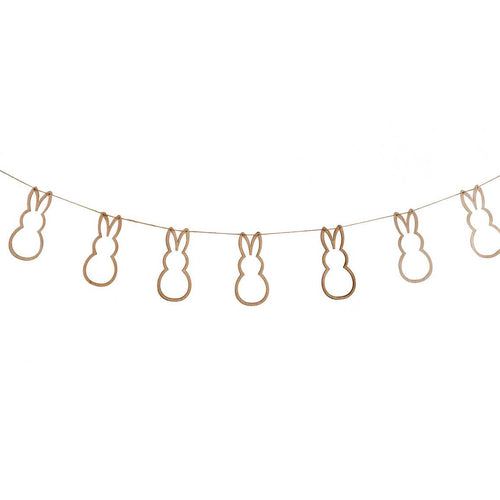 Wooden Bunny Easter Bunting