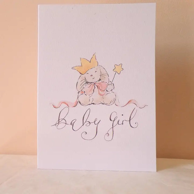 Baby Girl Bunny Card