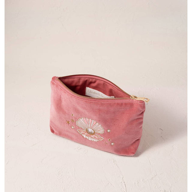 Pearl Shell Pink Velvet Mini Pouch