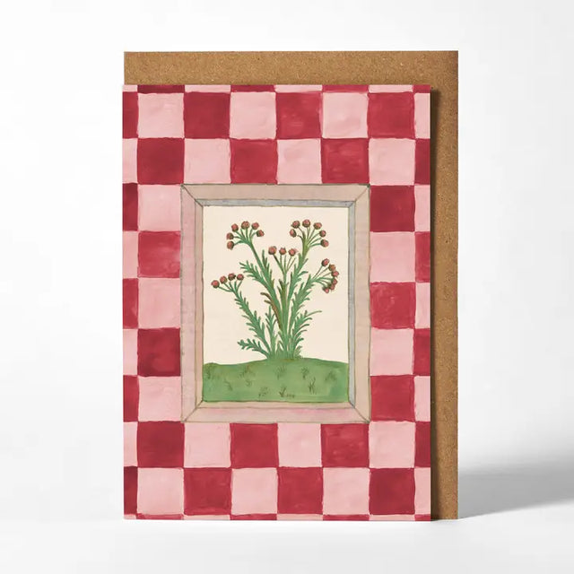 Herbs Pink Check Card