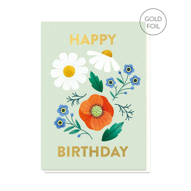 Wild Flowers Birthday Card