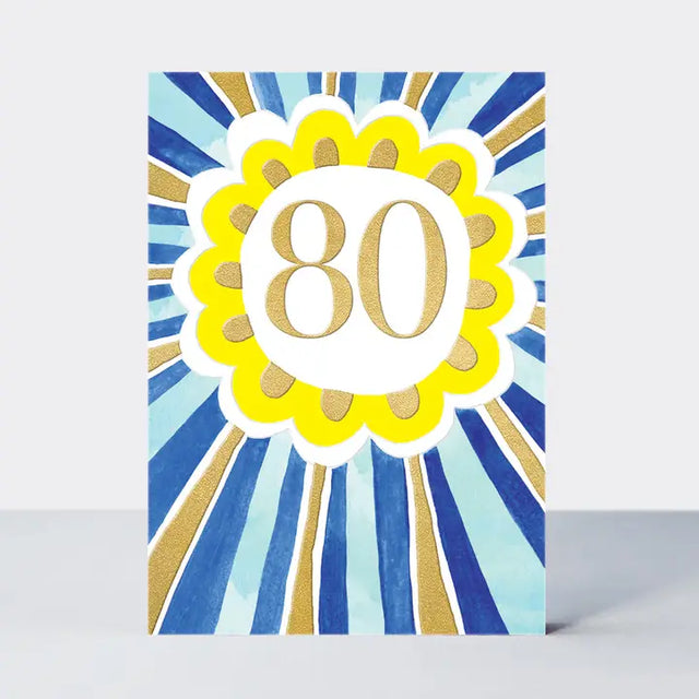 Age 80 Flower Card