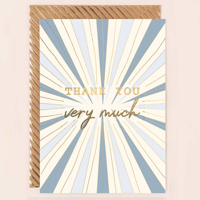 Thank You Blue Colour Burst Card