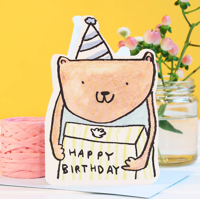 Cut Out Bear Birthday Card