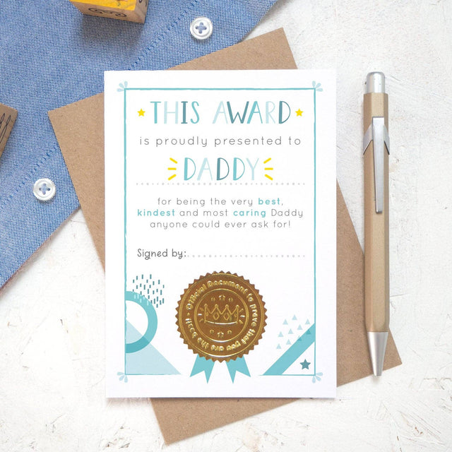 Best Daddy Certificate Card