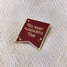 Load image into Gallery viewer, The Most Wonderful Time Red Enamel Pin Badge