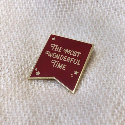 The Most Wonderful Time Red Enamel Pin Badge