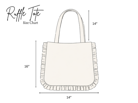 Blue Canvas Ruffle Tote