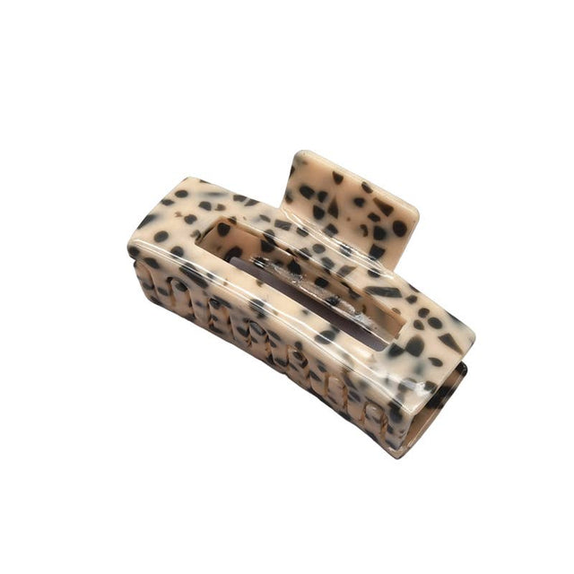 Taupe Spot Print Resin Claw Clip