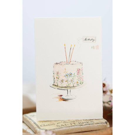 Birthday Cake Watercolour Card