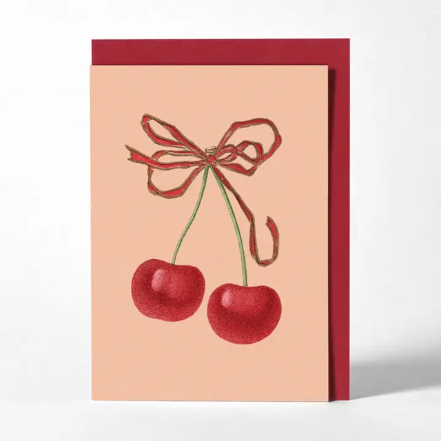 Bow & Cherries Card