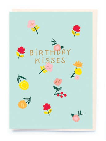 Birthday Kisses Floral Card