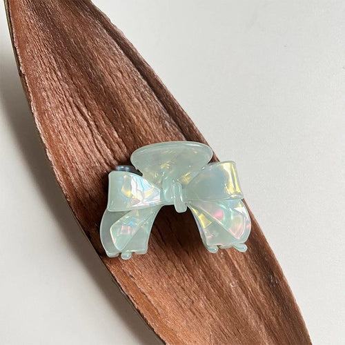 Aqua Small Bow Claw Clip