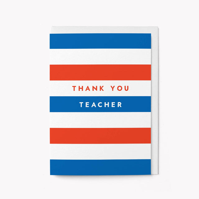 Thank You Teacher Stripe Card