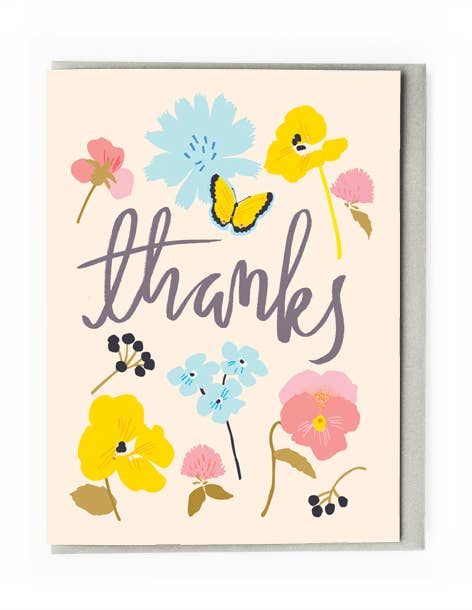 Mini Pretty Flowers Thank You Card