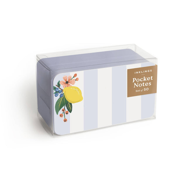 Lemon Stripe Pocket Notes