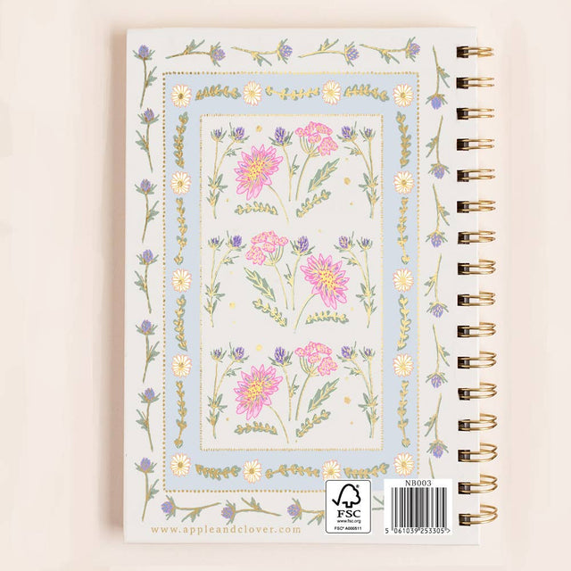 Floral Border Notebook Journal Cream