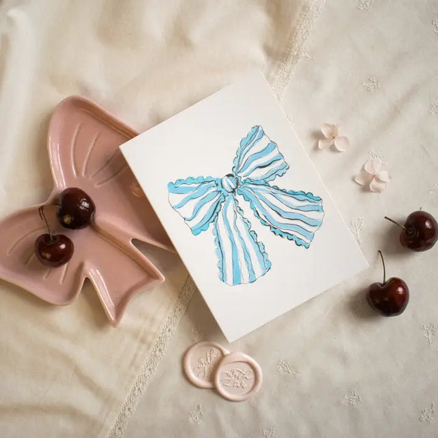 Blue Bow Card
