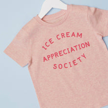 Load image into Gallery viewer, Heather Pink Ice Cream Appreciation Society Kid&#39;s T-shirt