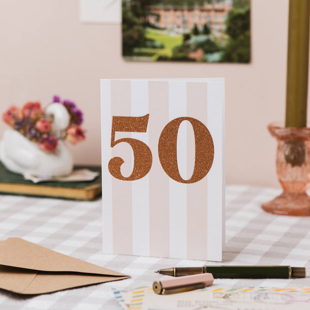 Age 50 Glitter Card