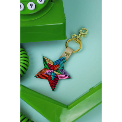 Beaded Star Keyring