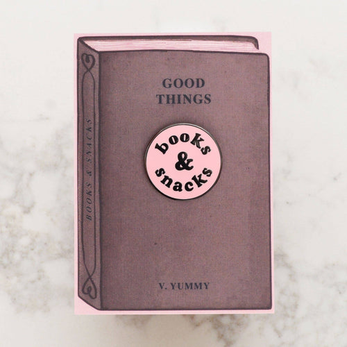 Pink Books & Snacks Pin