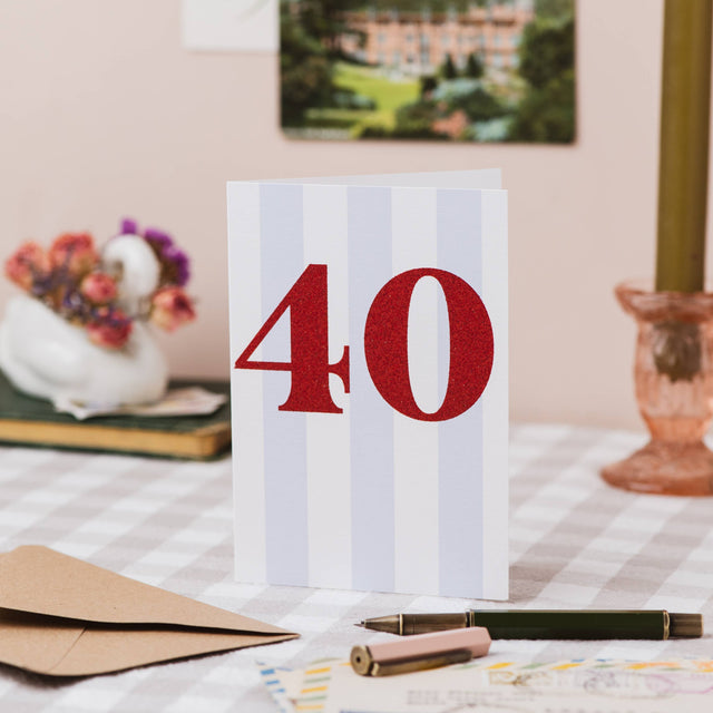 Age 40 Glitter Card