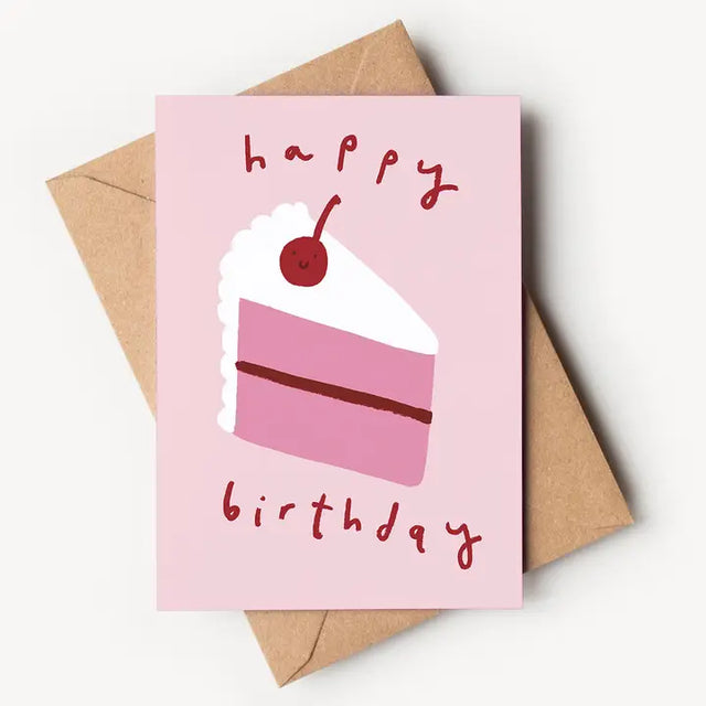 Cherry Cake Birthday Card