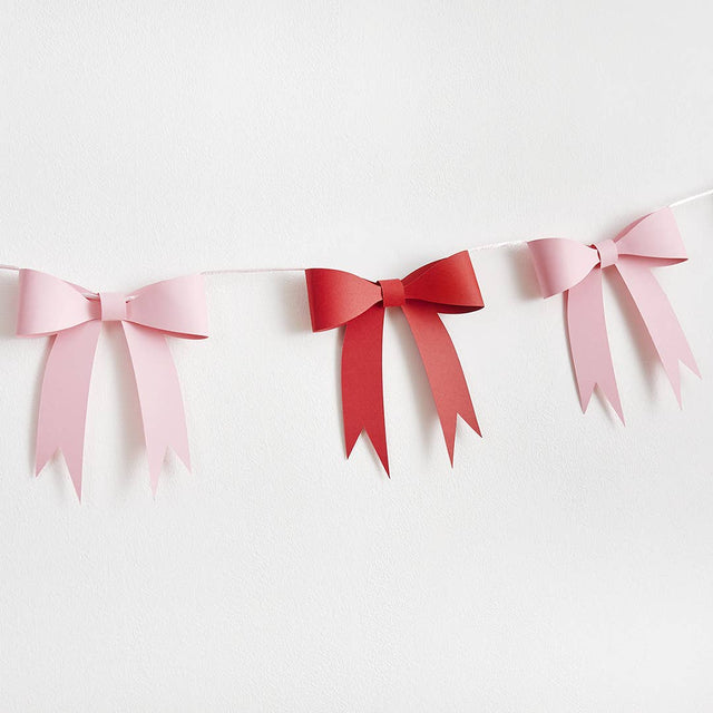 Pink & Red Bow 3D Garland