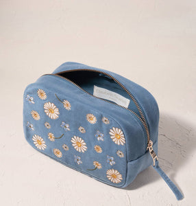 Daisy Dream Velvet Makeup Bag