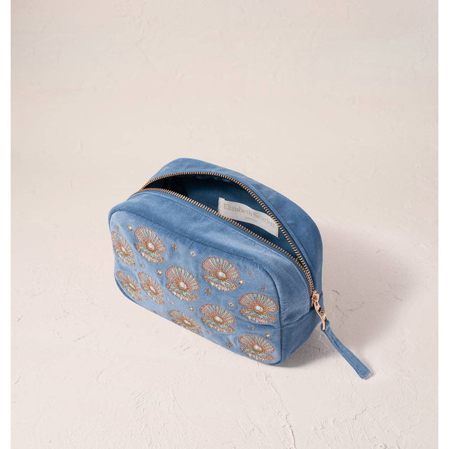 Pearl Shell Velvet Makeup Bag