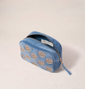 Pearl Shell Blue Cosmetic Bag