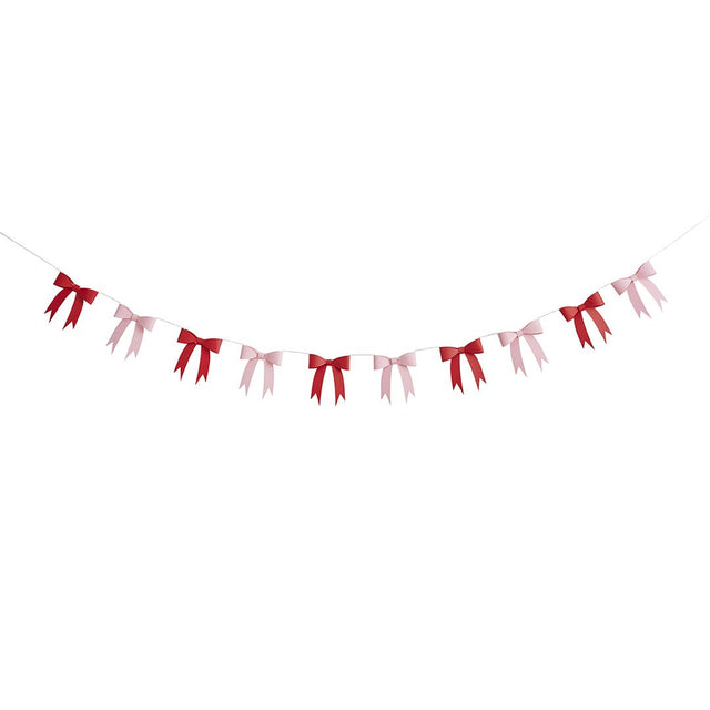 Pink & Red Bow 3D Garland