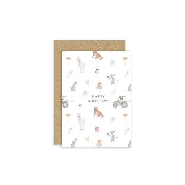 Farm Yard Birthday Card