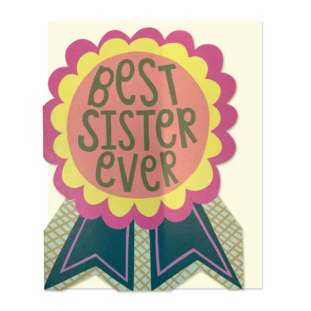 Mini Best Sister Ever Rosette Card
