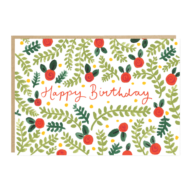 Happy Birthday Floral Roses Card